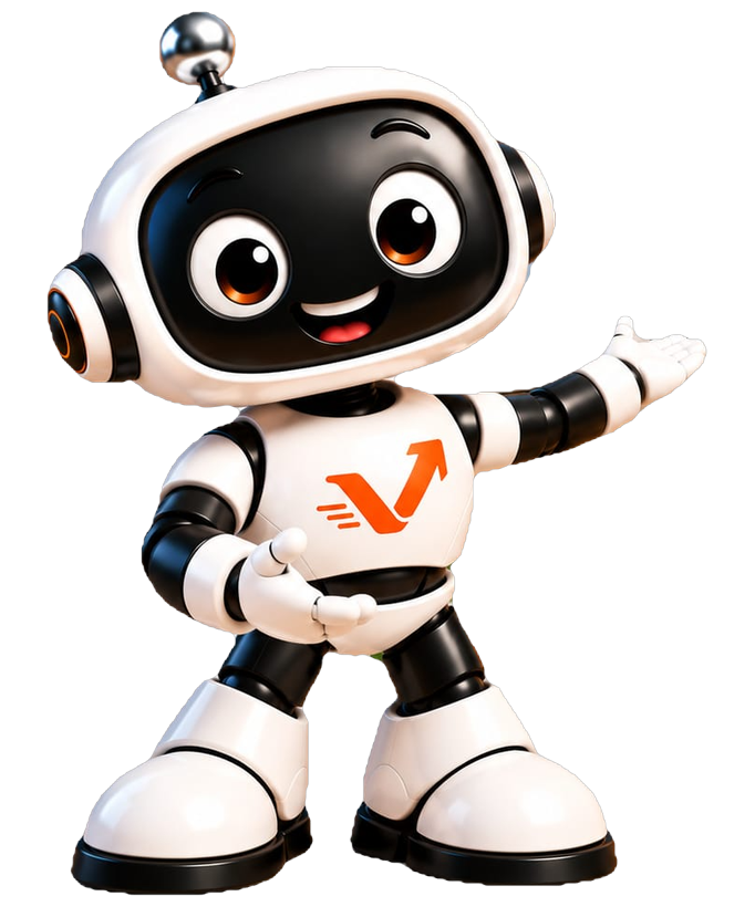 Der vaiacon-Roboter heisst mit offener Hand willkommen